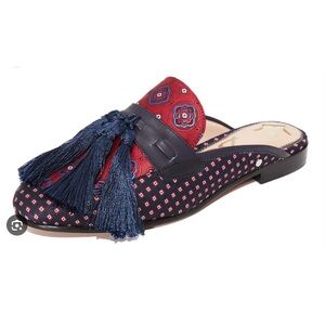 Stylish Red and Blue Women's Slip-On Shoes